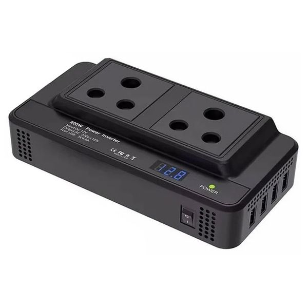 Car 200w Power Inverter 12V to 220V with 4 USB Ports &amp; South African Plugs