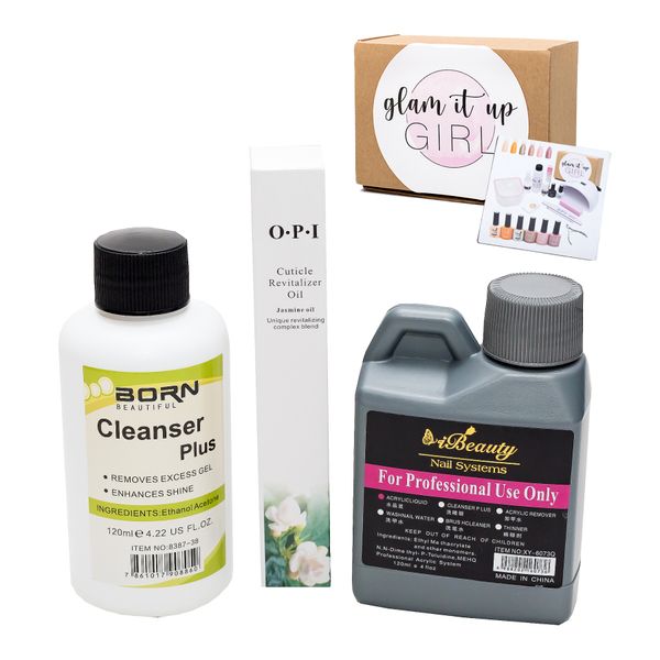 Glam It Up Girl/ Acrylic Liquid, Cleanser Plus &amp; Cuticle Oil