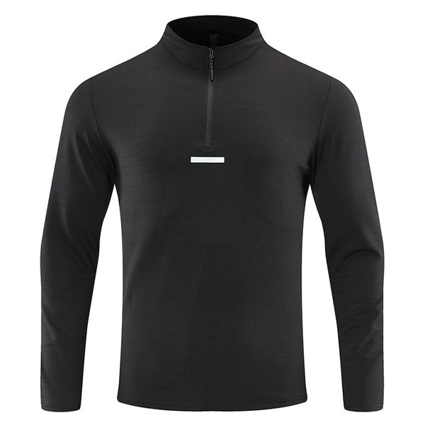 Men Sport Shirt Zip Pullover Tops Quick Dry Running Long Sleeves