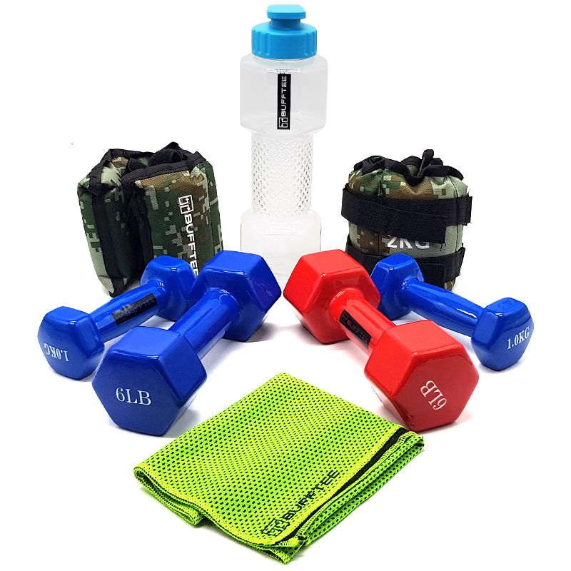 Bufftee Dumbbell Set Ankle Weight Set 10kg Home Beginner Fitness