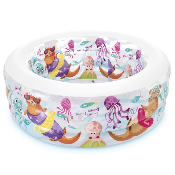 Children Outdoor Entertainment Marine Life Design Inflatable Pool - White
