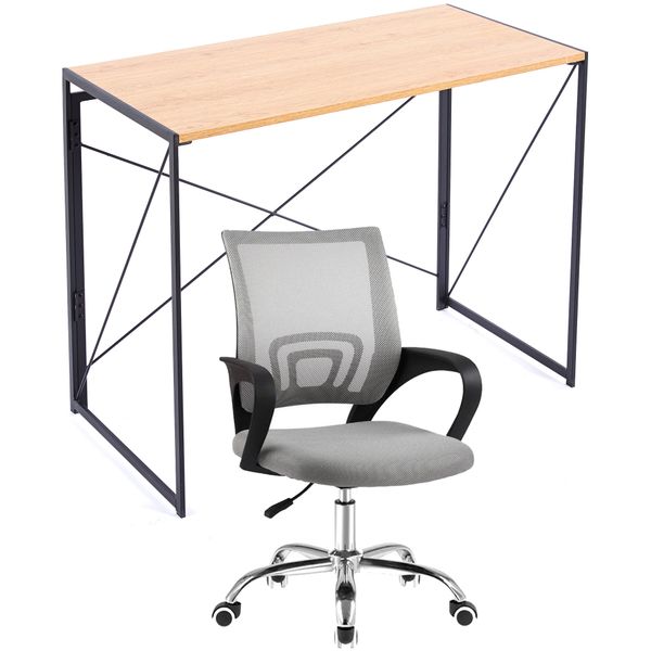 Folding Table Office Chair Set Work Study Desk for Home Office