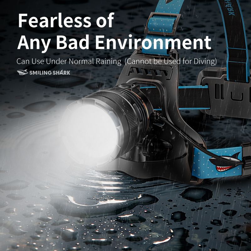 Smiling Shark TS-2 Lampe Frontale, LED Head Lamp Rechargeable