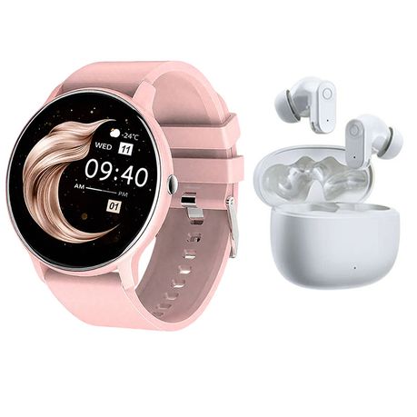 Women's Gift Set Smartwatch & Bluetooth Earbuds - 100+ Sports, Waterproof Image