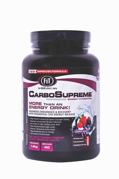 FiT Sports CarboSupreme Race Sports Drink, 1.8kg 40 Servings-Forest Berry
