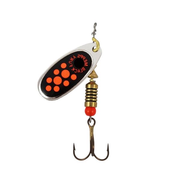Mepps Black Fury Spinner Size 3 - Orange Dot / Silver Blade