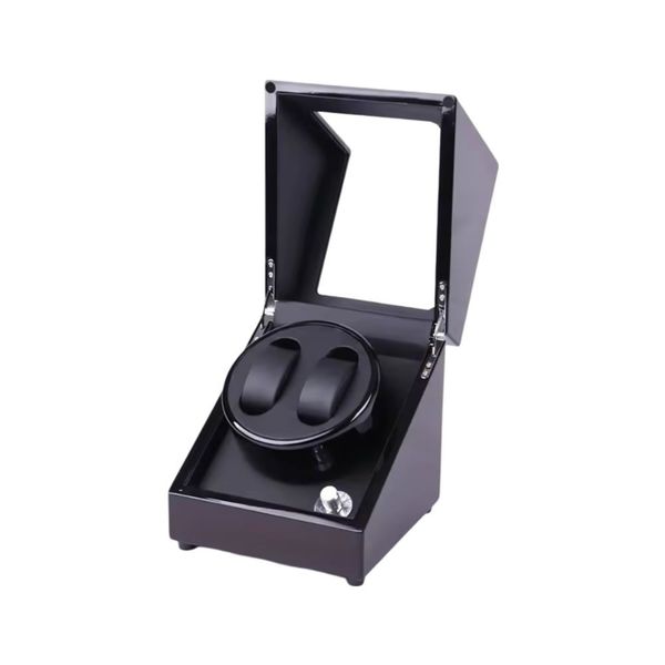 Black Wood Double Watch Winder CLK