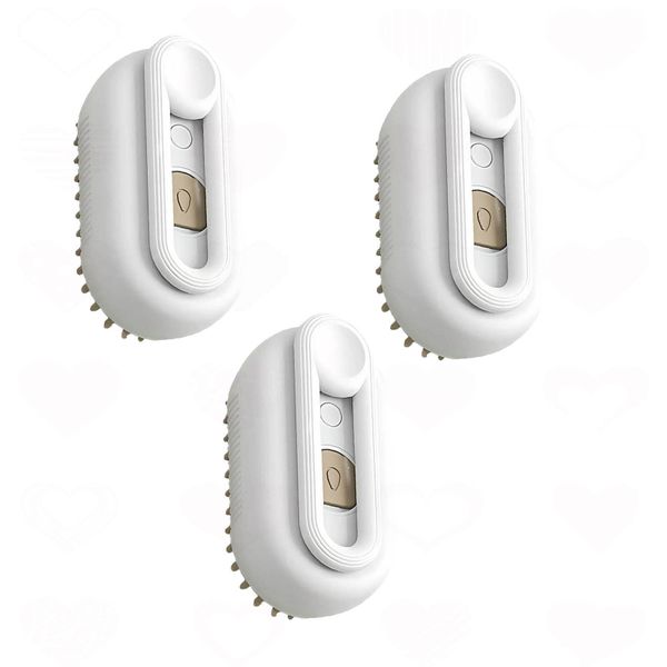 3Piece Cat Steam Brush for Shedding, USB Rechargeable Grooming Brush