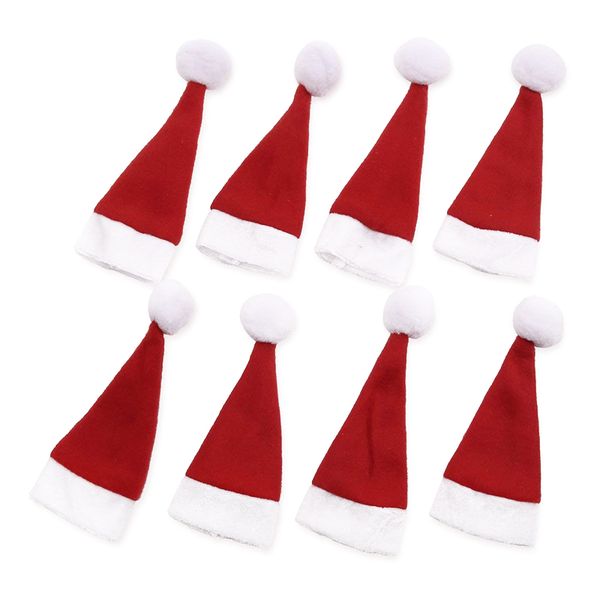 8 x Case Cover Santa Hat 15.5x6cm Cutlery Holder for Christmas