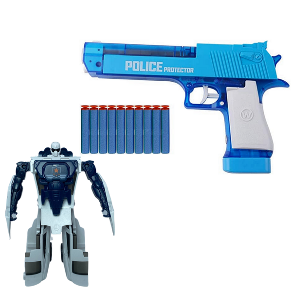 Multi-Purpose Toy Guns, Soft Bullet and Water Gun with Robot Deform Car