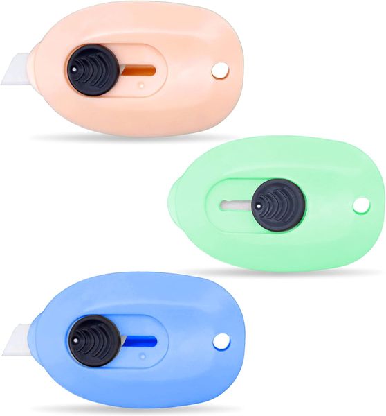 Mini Box Cutter, 3pcs Safety Package Box Opener, Retractable Utility Knife