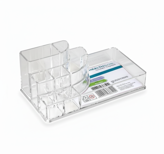 Healthglow Cosmetic Organiser with Multiple Compartments - 17 x 9 x 6.5 cm