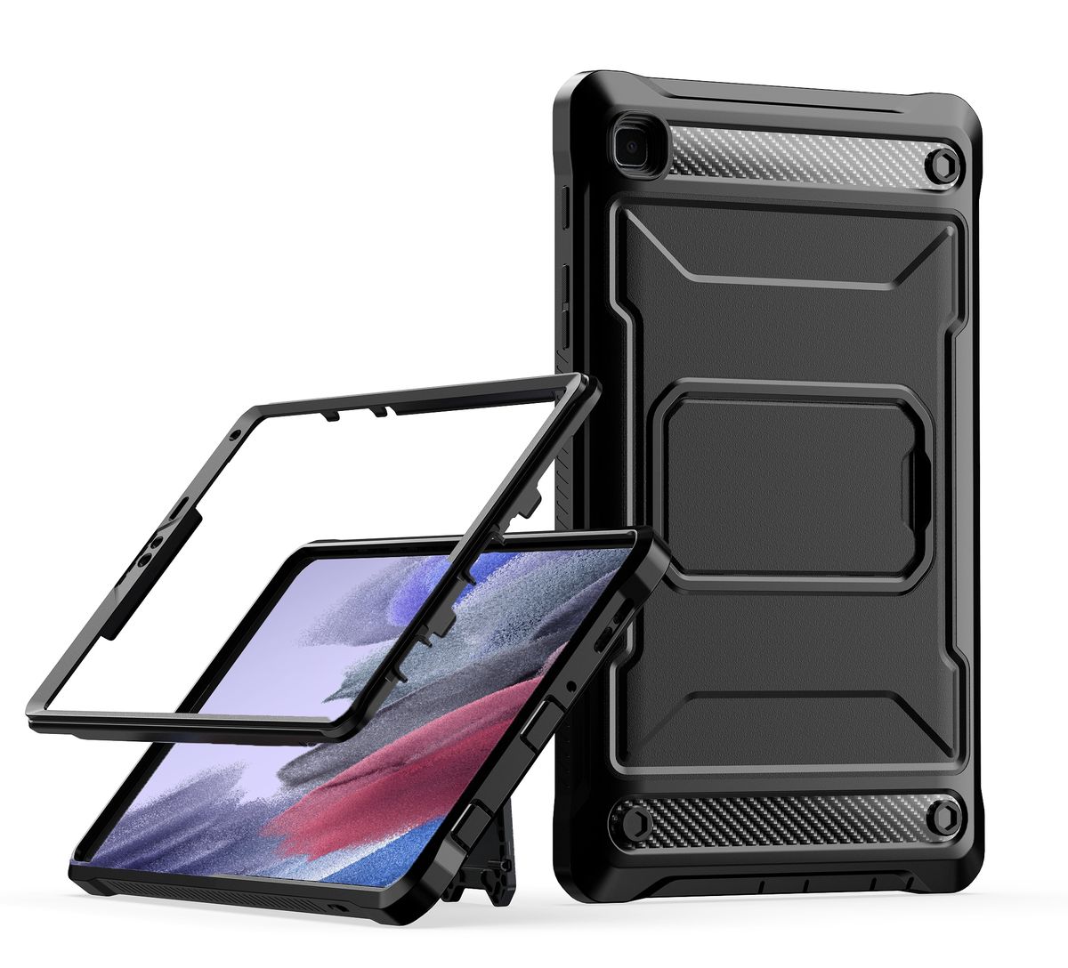 Tekron Heavy Duty Ruggedized Carbon Cover For Samsung Galaxy Tab A7