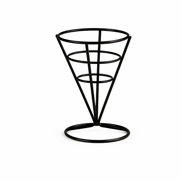 Wire Cone Food Serving Stand - Black