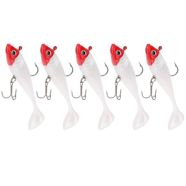 Lead Head Jig Lures - Lifelike Paddle Tail Swimbait - 5-Pack