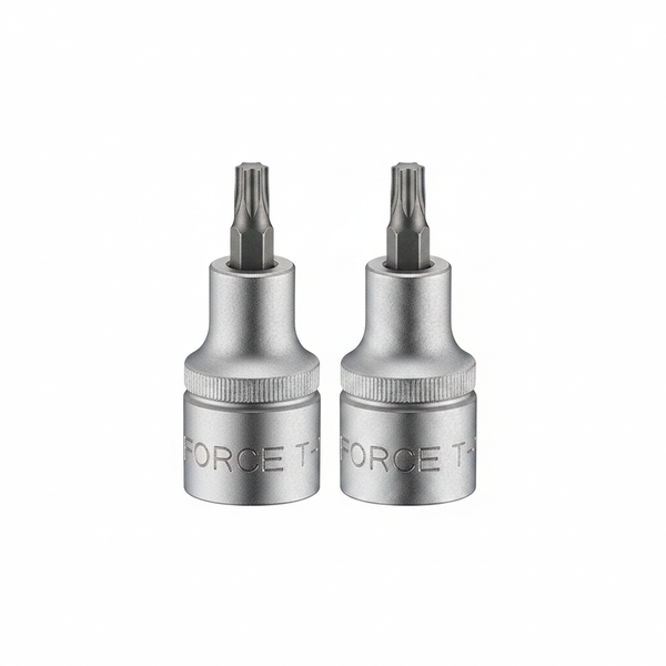 Force T70 Male Torx Socket Bit 1/2 Inch Drive Chrome Molybdenum - 2 Pack