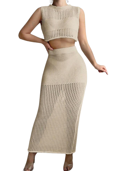 Simple Hollow Sleeveless Cover-Up