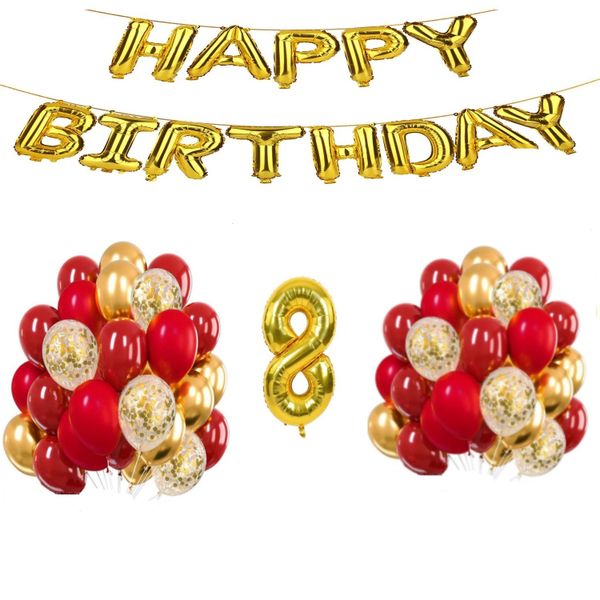 Red and Gold Balloon Set 8 years