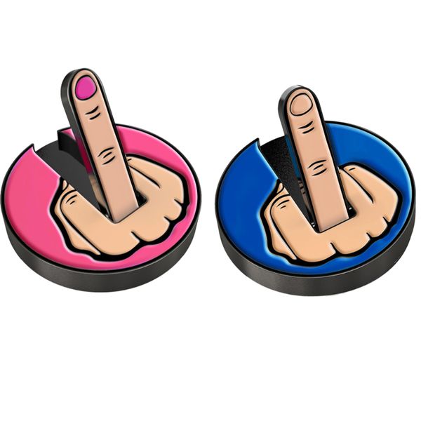 2 Piece Ultimate Middle Finger Golf Ball Marker, Funny Golf Accessory Cap