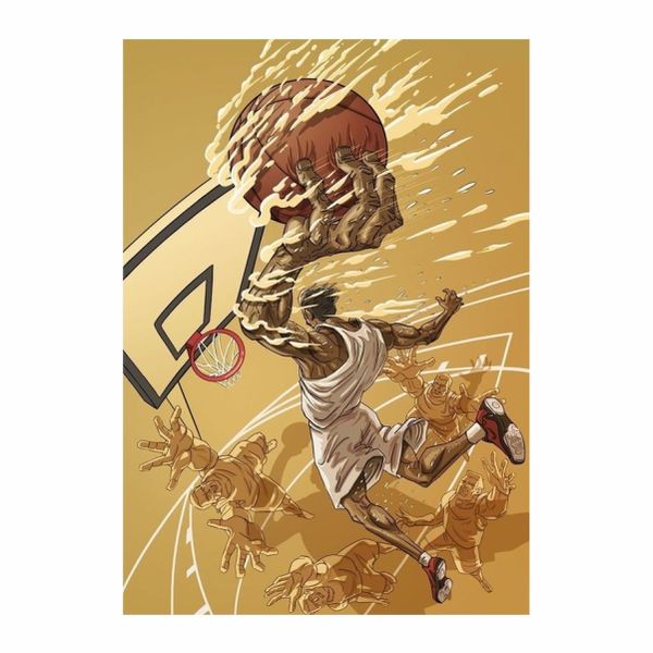 Basketball Slam Dunk Decorative Poster - A1
