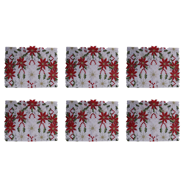 Christmas Embroidered Table Runner Holly For Decorations 15 X 70 Inch