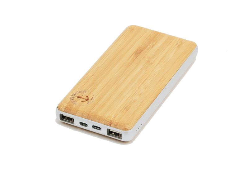 College Originals Handcrafted Bamboo Power Bank