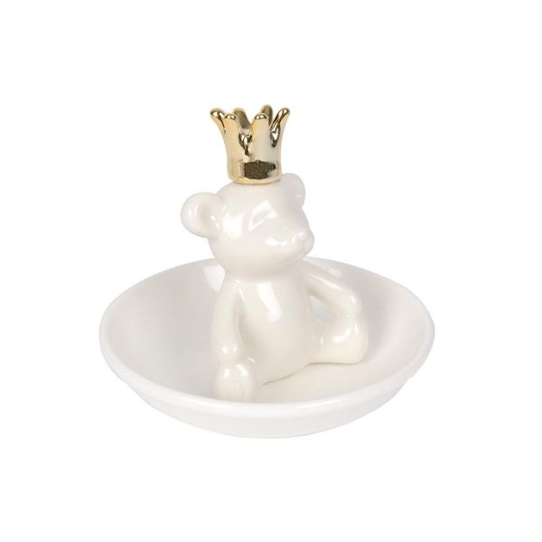 Ring Holder The King White Ceramic