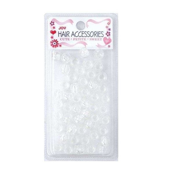 Joy - 50 Piece Large Hair Beads - Clear - 4-Pack