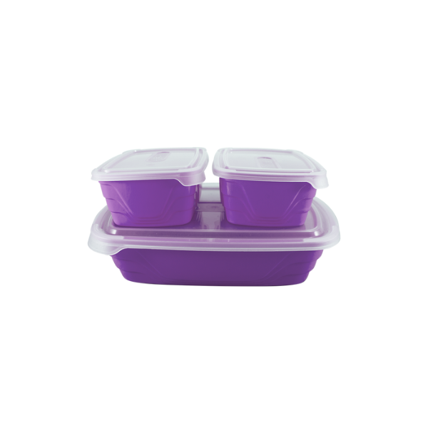 Otima 3-Piece Starter Pack Lunch Tins in Vibrant Purple