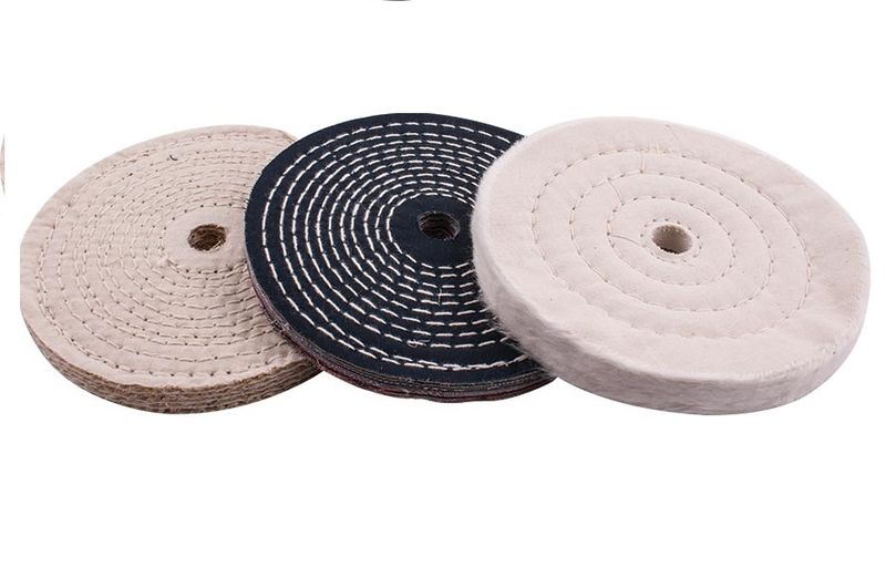 White Buff/Mop Unstitched 150 x 50Ply x 1/2" Hole - 2 Pack