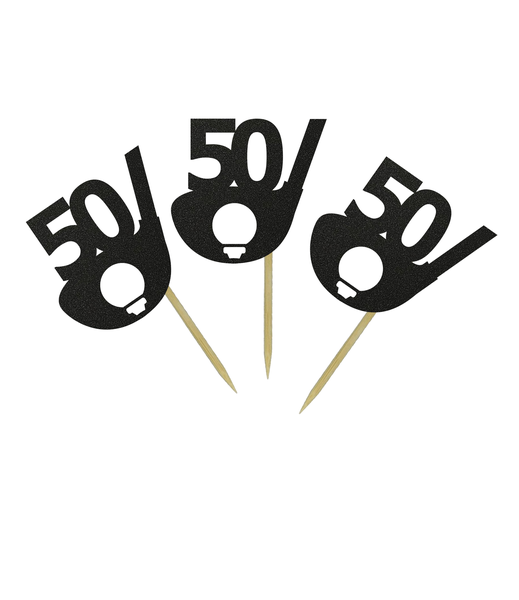 24 Piece 50Tee Cupcake Toppers