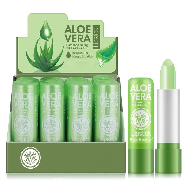 12 Piece Aloe Vera Tinted Lip Balm,Nutritious Lip Balm Lips - Lasting Lipstick