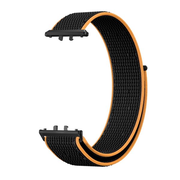 Nylon Strap for Samsung Galaxy Fit 3 (SM-R390)-Black/Orange