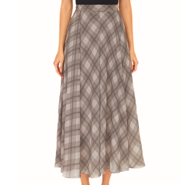 Missy Missi Ladies Midi Skirt Asymmetrical Plaid