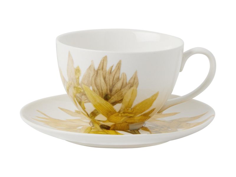 Royal Botanic Gardens Orchids Cup &amp; Saucer 240ML - Yellow