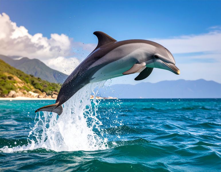 Canvas Modern Ready to Hang Contemporary Art - Dolphin Marine