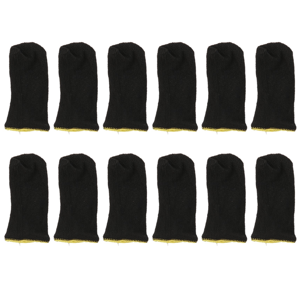 18-Pin Carbon Fiber Finger Sleeves Black &amp; Yellow(12 Pcs)