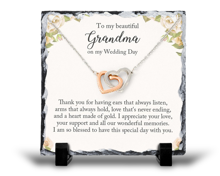 To My Wonderful Grandma On My Wedding Day v1 Gift Rock Slate