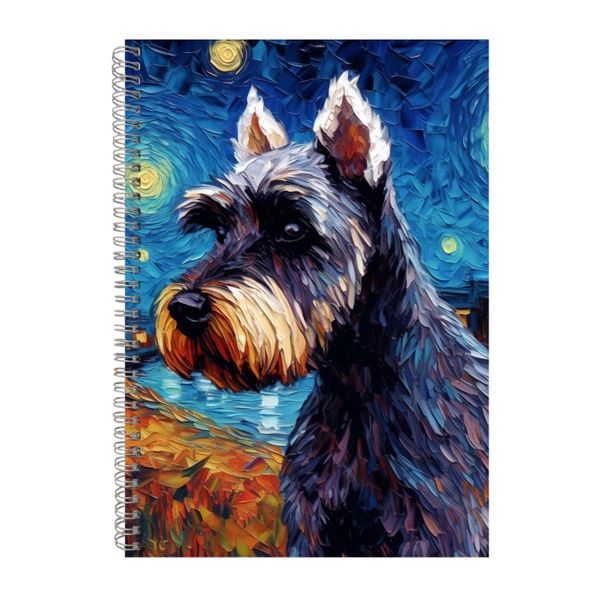 MINIATURE SCHNAUZER 2 Starry Night Notebook Animal Gift Idea Notepad Pad 113