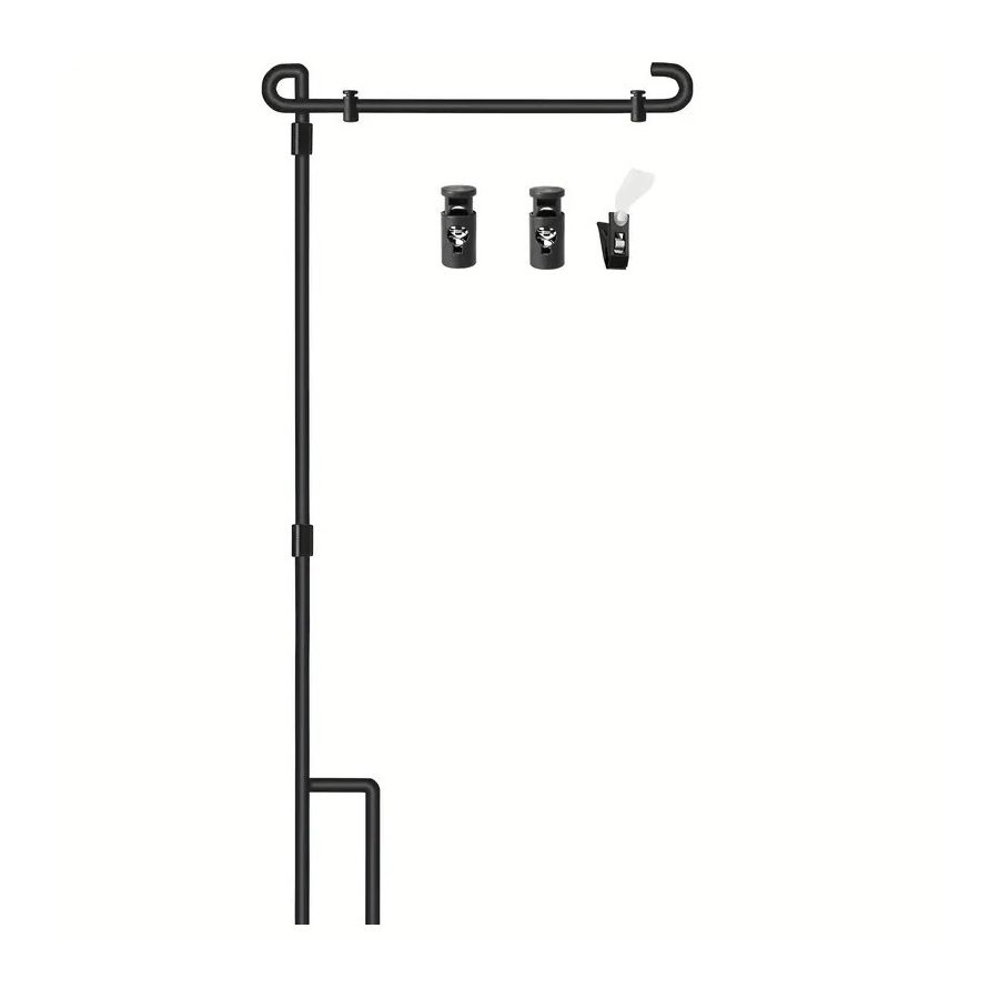 Outdoor Garden Black Metal Bracket With Windproof Buckle Spring Buckle