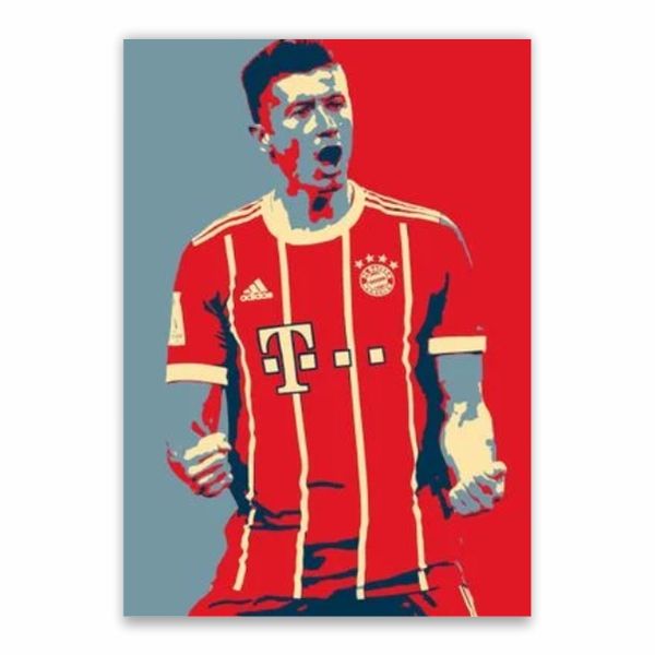 Robert Lewandowski Cartoon Poster - A1