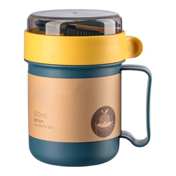 Multifunction Portable Breakfast Cup With Lid Spoon Food Container