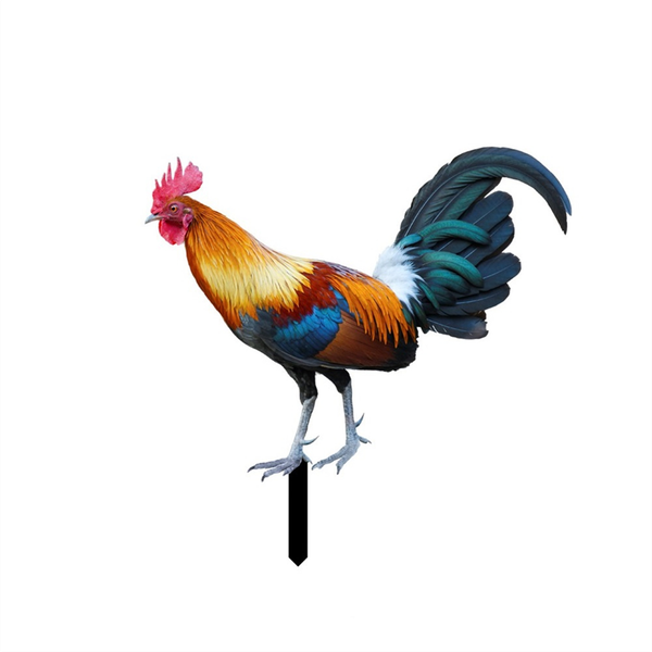 Yard Rooster Sign Rooster Acrylic Outdoor Garden Ground Insert B