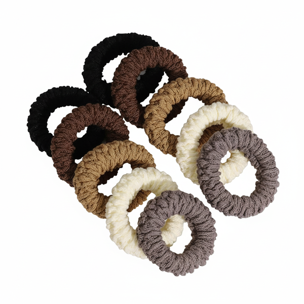 Women/Kids' No-Damage Ponytail Thick Elastic Hair Ties - 10 Pack