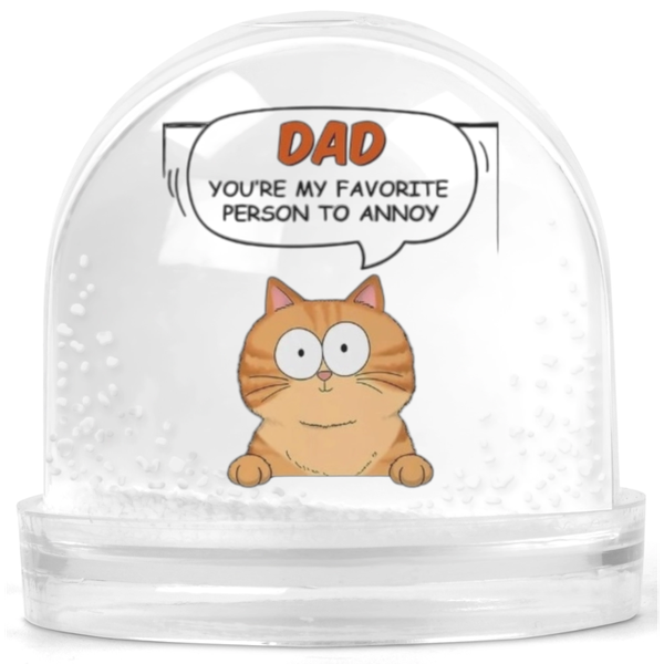 Cat Dad You're My Favorite Person To Annoy Gift Snow Globe
