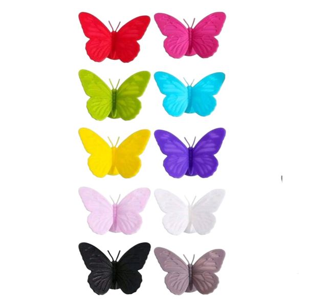 Silicone Wine Glass Markers Set of 10 - Butterfly