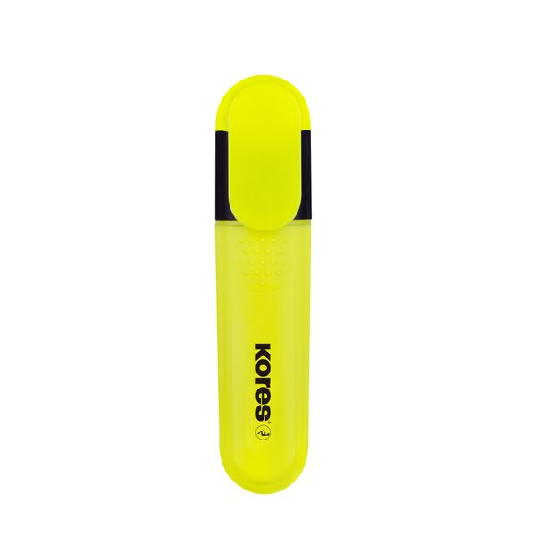 Kores Bright Liner Plus Highlighters, Neon Yellow, Box of 10