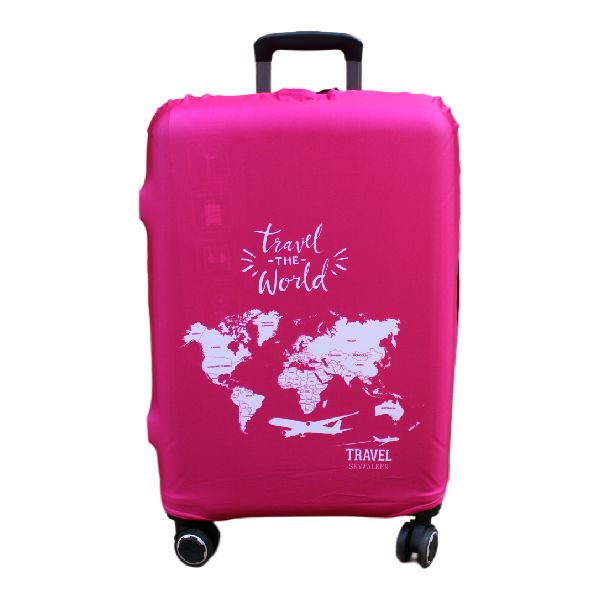 Printed Stretch Luggage Cover Protector - Pink