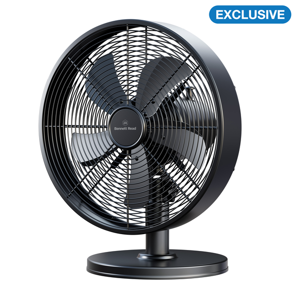 Bennett Read 30cm Industrial Style Steel Drum Desk Fan - Black
