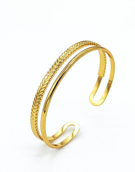 Gold-Plated Stainless Steel Bracelet Adjustable Size